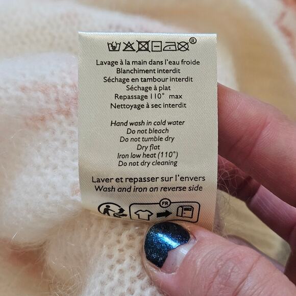 Sezane Eloisa Mohair Wool Floral Sweater Size L Romantic Cozy Knit French Chic - Picture 12 of 13